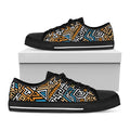 Ethnic Aztec Geometric Pattern Print Black Low Top Sneakers