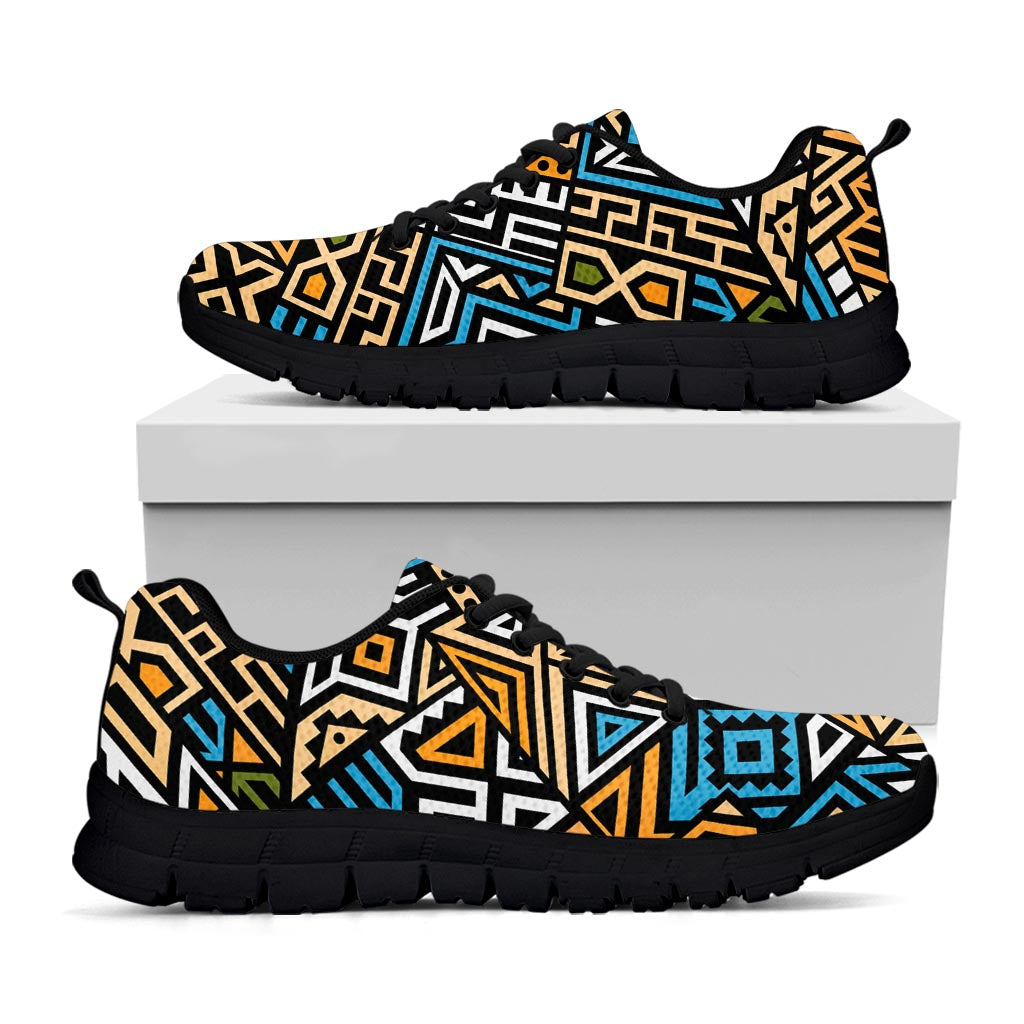 Ethnic Aztec Geometric Pattern Print Black Running Shoes