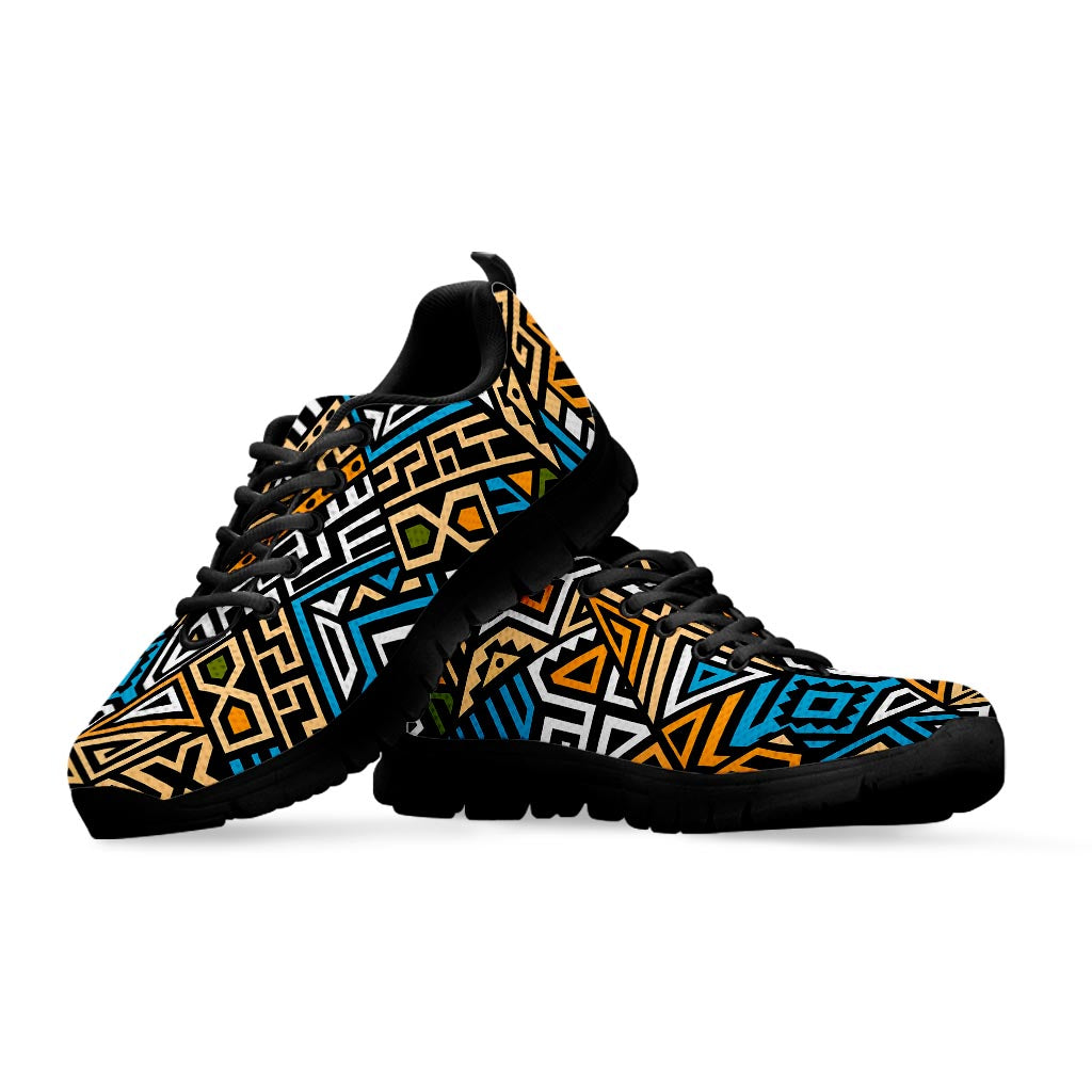 Ethnic Aztec Geometric Pattern Print Black Running Shoes