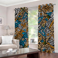 Ethnic Aztec Geometric Pattern Print Dimout Grommet Curtains