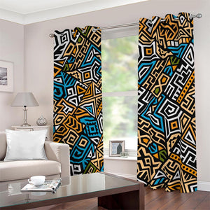 Ethnic Aztec Geometric Pattern Print Blackout Grommet Curtains