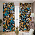 Ethnic Aztec Geometric Pattern Print Dimout Pencil Pleat Curtains