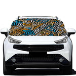 Ethnic Aztec Geometric Pattern Print Car Windshield Snow Cover