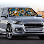 Ethnic Aztec Geometric Pattern Print Car Windshield Sun Shade