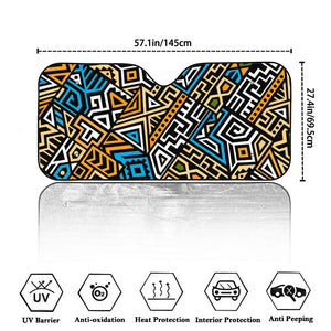 Ethnic Aztec Geometric Pattern Print Car Windshield Sun Shade