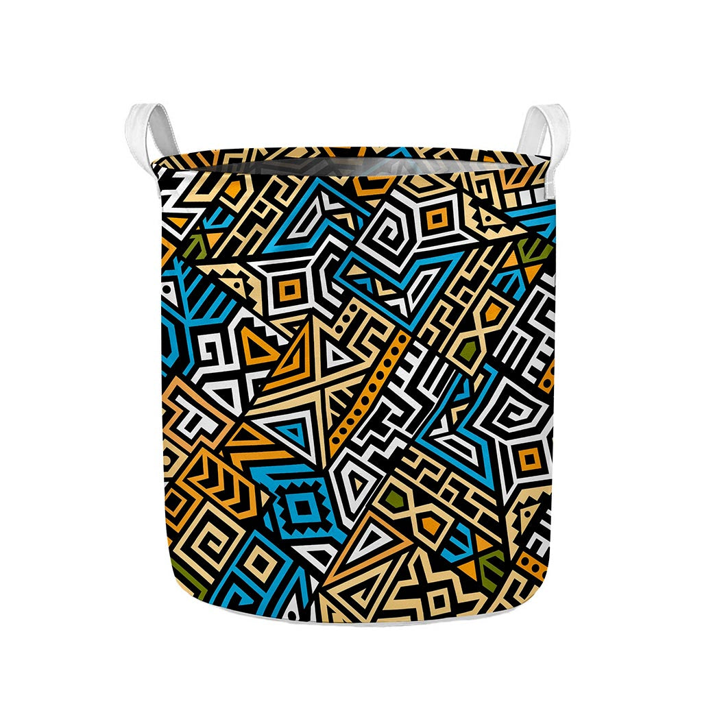 Ethnic Aztec Geometric Pattern Print Collapsible Laundry Basket