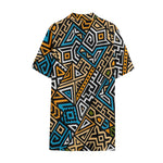 Ethnic Aztec Geometric Pattern Print Cotton Hawaiian Shirt