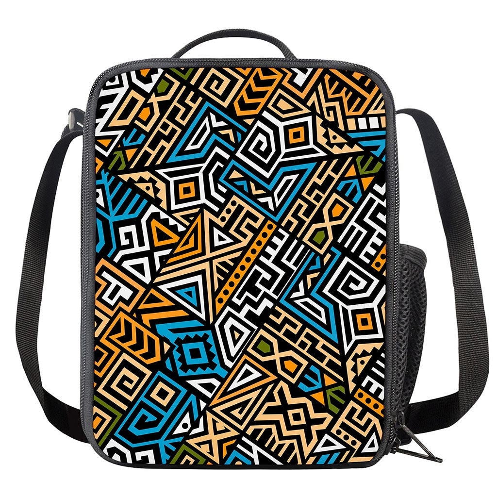 Ethnic Aztec Geometric Pattern Print Crossbody Lunch Bag