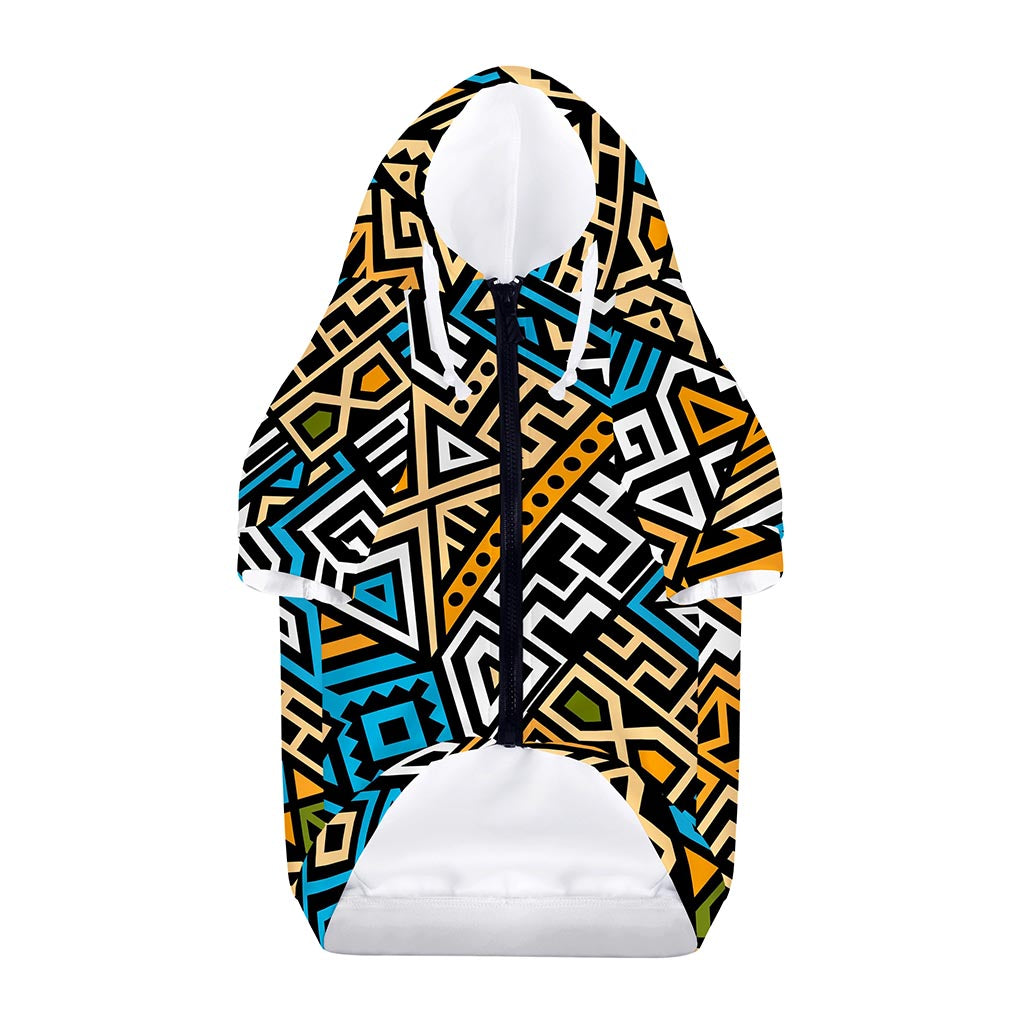 Ethnic Aztec Geometric Pattern Print Dog Zip Up Hoodie