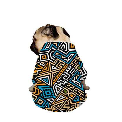 Ethnic Aztec Geometric Pattern Print Dog Zip Up Jacket