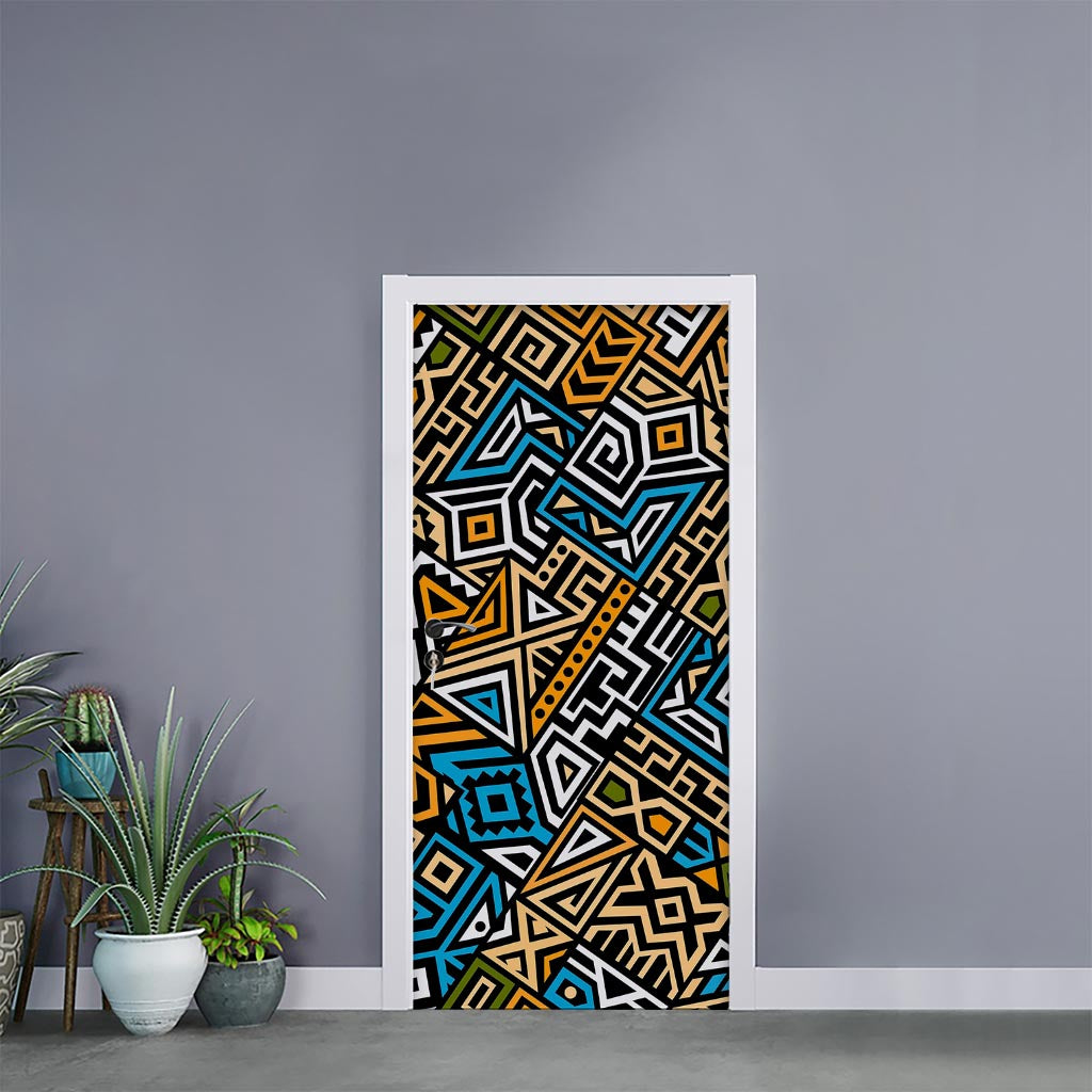 Ethnic Aztec Geometric Pattern Print Door Sticker