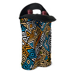Ethnic Aztec Geometric Pattern Print Double Neoprene Wine Tote