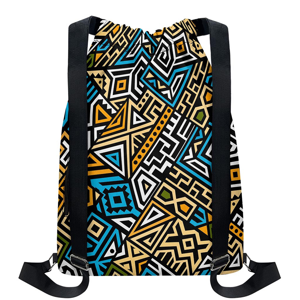Ethnic Aztec Geometric Pattern Print Drawstring Backpack