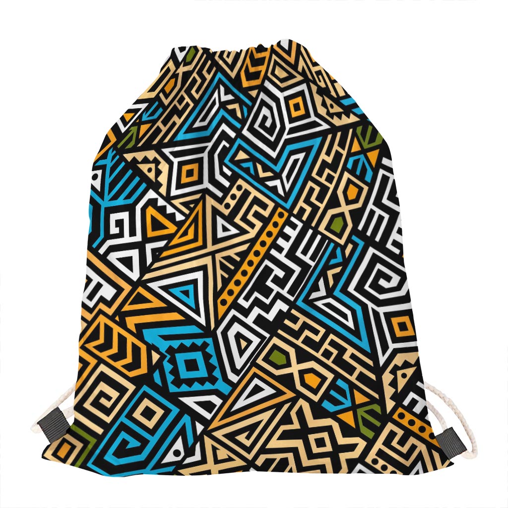 Ethnic Aztec Geometric Pattern Print Drawstring Bag