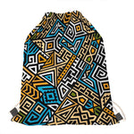 Ethnic Aztec Geometric Pattern Print Drawstring Bag