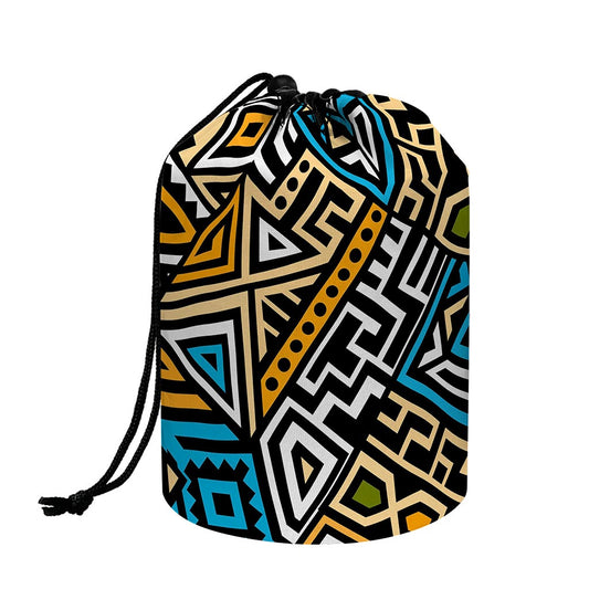 Ethnic Aztec Geometric Pattern Print Drawstring Makeup Bag