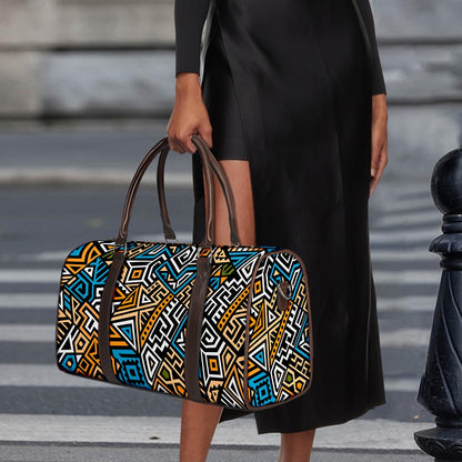 Ethnic Aztec Geometric Pattern Print Duffle Bag