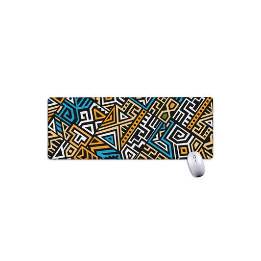 Ethnic Aztec Geometric Pattern Print Extended Mouse Pad