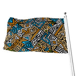 Ethnic Aztec Geometric Pattern Print Flag