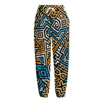 Ethnic Aztec Geometric Pattern Print Fleece Lined Knit Pants
