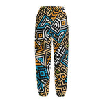 Ethnic Aztec Geometric Pattern Print Fleece Lined Knit Pants