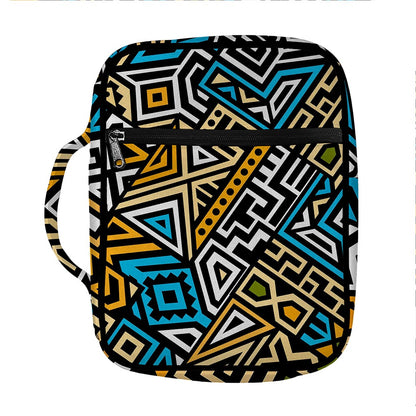 Ethnic Aztec Geometric Pattern Print Front Pocket Bible Bag