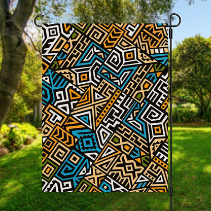 Ethnic Aztec Geometric Pattern Print Garden Flag