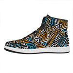 Ethnic Aztec Geometric Pattern Print High Top Leather Sneakers