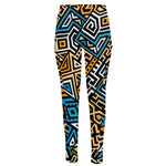 Ethnic Aztec Geometric Pattern Print High-Waisted Pocket Leggings