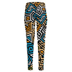 Ethnic Aztec Geometric Pattern Print High-Waisted Pocket Leggings