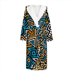 Ethnic Aztec Geometric Pattern Print Hooded Bathrobe