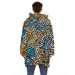 Ethnic Aztec Geometric Pattern Print Hoodie Blanket