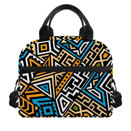 Ethnic Aztec Geometric Pattern Print Insulated Lunch Bag