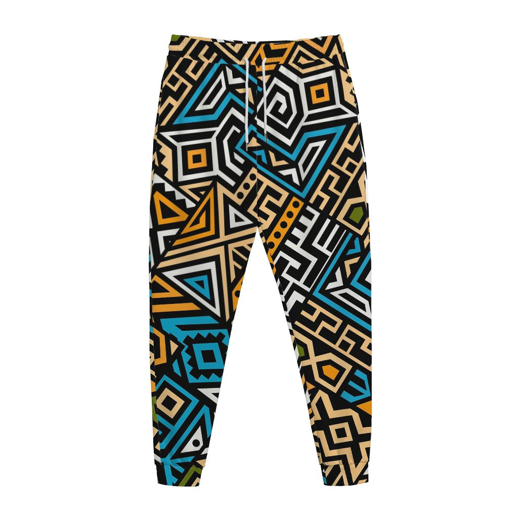 Ethnic Aztec Geometric Pattern Print Jogger Pants
