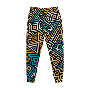 Ethnic Aztec Geometric Pattern Print Jogger Pants