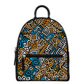 Ethnic Aztec Geometric Pattern Print Leather Backpack