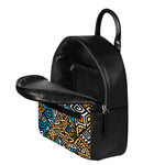 Ethnic Aztec Geometric Pattern Print Leather Backpack