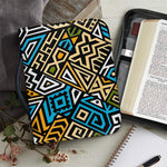 Ethnic Aztec Geometric Pattern Print Leather Bible Cover