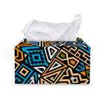 Ethnic Aztec Geometric Pattern Print Leather Tissue Box Cover