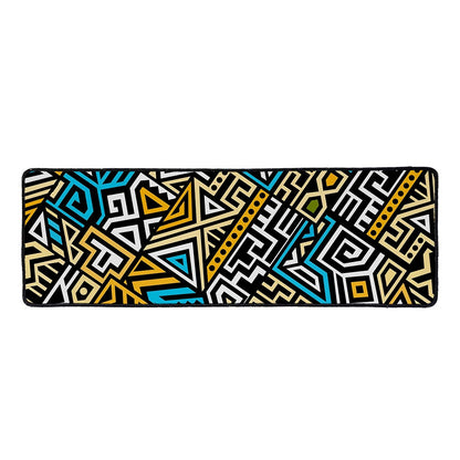 Ethnic Aztec Geometric Pattern Print Long Kitchen Mat