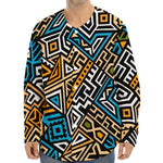 Ethnic Aztec Geometric Pattern Print Long Sleeve Baseball Jersey