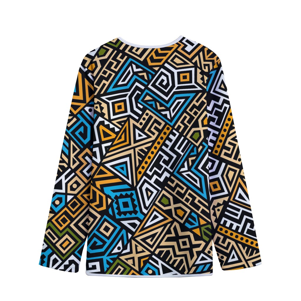 Ethnic Aztec Geometric Pattern Print Long Sleeve Short Coat