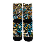 Ethnic Aztec Geometric Pattern Print Long Socks