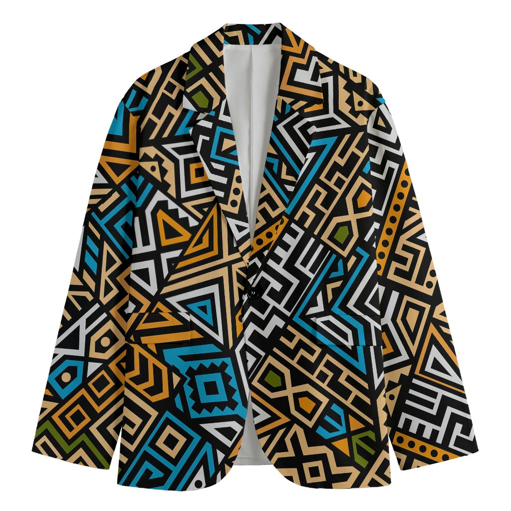Ethnic Aztec Geometric Pattern Print Men's Blazer