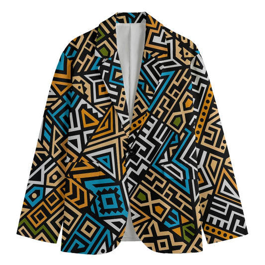 Ethnic Aztec Geometric Pattern Print Men's Blazer