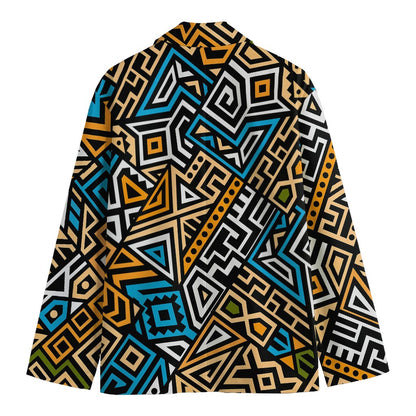 Ethnic Aztec Geometric Pattern Print Men's Blazer