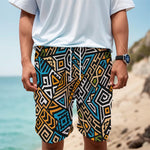 Ethnic Aztec Geometric Pattern Print Men's Cargo Shorts
