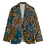 Ethnic Aztec Geometric Pattern Print Men's Cotton Blazer
