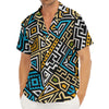 Ethnic Aztec Geometric Pattern Print Men's Deep V-Neck Shirt