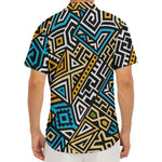 Ethnic Aztec Geometric Pattern Print Men's Deep V-Neck Shirt